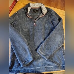 True Grit Women's Gray Sherpa Quarter-Zip Pullover Hoodie